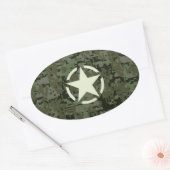 Sticker Ovale Bois numérique Star Stencil (Enveloppe)