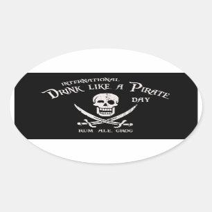 Sticker Ovale Boisson comme un pirate