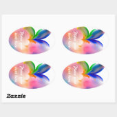 Sticker Ovale Boîte cadeau Big Bow (Feuille)