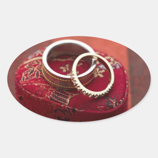 Sticker Ovale Boîte de rangement Mariage Seals de mariage ovale  (Devant)