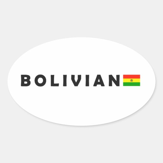 Sticker Ovale Bolivienne, j'aime la Bolivie (Devant)