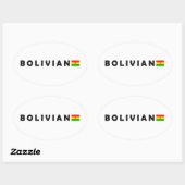 Sticker Ovale Bolivienne, j'aime la Bolivie (Feuille)