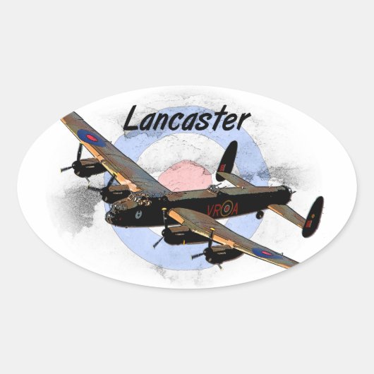 Sticker Ovale Bombardier de Lancaster (Devant)
