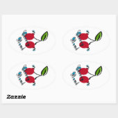 Sticker Ovale Bombe cerise (Feuille)