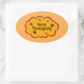 Sticker Ovale Bon thanksgiving, salutations de vacances, (Sac)