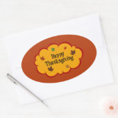 Sticker Ovale Bon thanksgiving, salutations de vacances (Enveloppe)