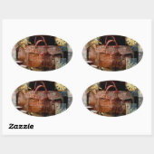 Sticker Ovale Bon Voyage (Feuille)