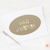 Sticker Ovale Bon Voyage Bénédictions : Jovely Text Art (Enveloppe)