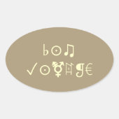 Sticker Ovale Bon Voyage Bénédictions : Jovely Text Art (Devant)