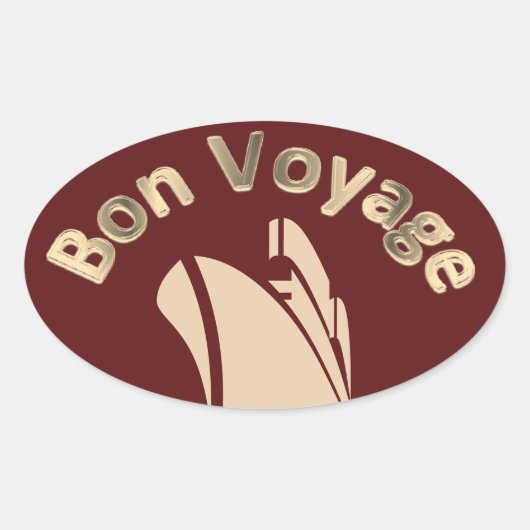 Sticker Ovale Bon Voyage Cruise Ship (Devant)