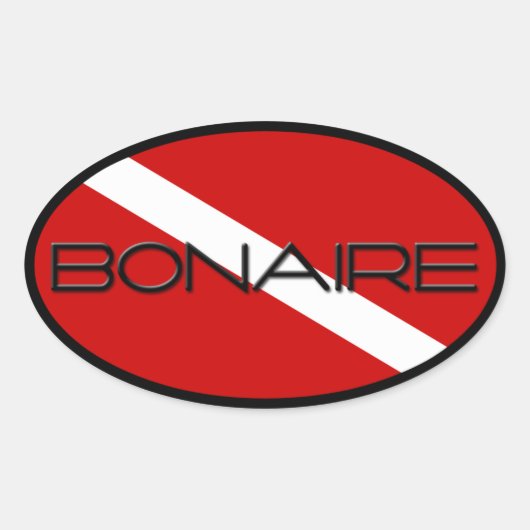 Sticker Ovale Bonaire Diver Down (Devant)