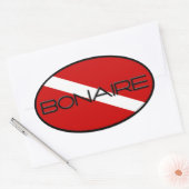 Sticker Ovale Bonaire Diver Down (Enveloppe)