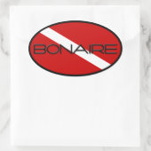 Sticker Ovale Bonaire Diver Down (Sac)