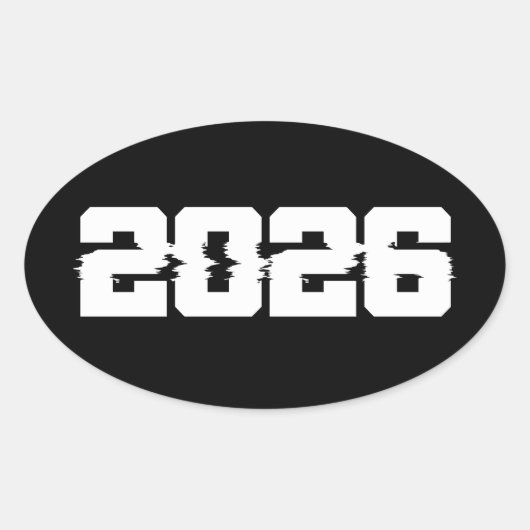 Sticker Ovale Bonne année 2026 (Devant)