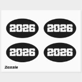 Sticker Ovale Bonne année 2026 (Feuille)