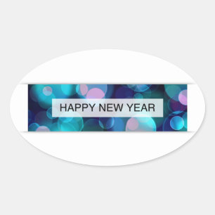 Sticker Ovale bonne année (bokeh)