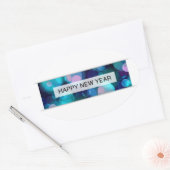 Sticker Ovale bonne année (bokeh) (Enveloppe)