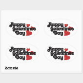 Sticker Ovale Bonne fête des Galentines (Feuille)