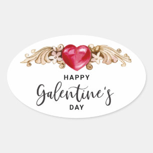 Sticker Ovale Bonne fête des Galentines
