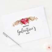 Sticker Ovale Bonne fête des Galentines (Enveloppe)