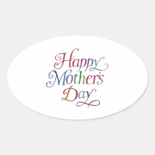 Sticker Ovale Bonne fête des mères ! (Devant)