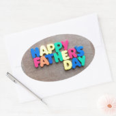 Sticker Ovale Bonne Fête des pères (Enveloppe)