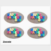 Sticker Ovale Bonne Fête des pères (Feuille)