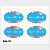 Sticker Ovale Bonne Fête des pères (Feuille)