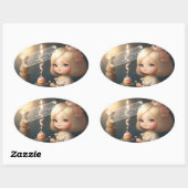 Sticker Ovale Bonne fille anniversaire 01 (Feuille)