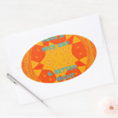 Sticker Ovale Bonne journée et meilleur art nocturne Imprimer (Enveloppe)