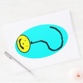 Sticker Ovale Bonne question souriante Mark Emoji, Art pour enfa (Enveloppe)