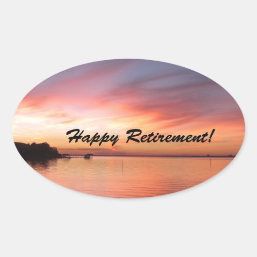 Sticker Ovale Bonne retraite Florida Sunset (Devant)