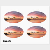 Sticker Ovale Bonne retraite Florida Sunset (Feuille)