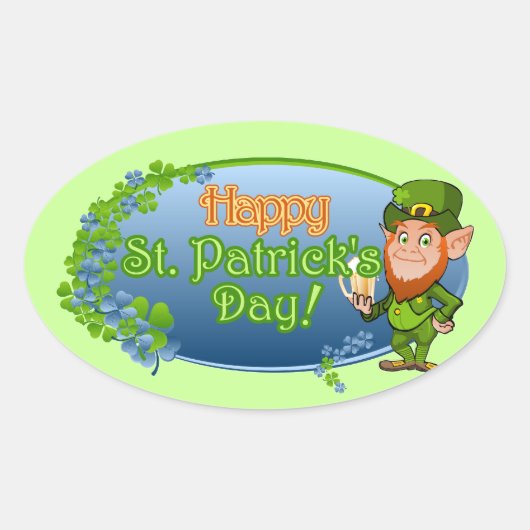 Sticker Ovale Bonne Saint Patrick (Ver 2) (Devant)