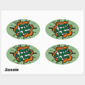 Sticker Ovale Bonne Saint Patrick's Day (Feuille)