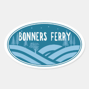 Sticker Ovale Bonners Ferry Idaho Extérieur