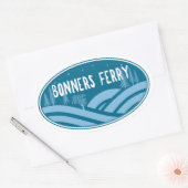 Sticker Ovale Bonners Ferry Idaho Extérieur (Enveloppe)