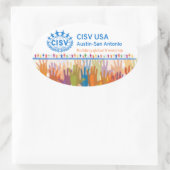 Sticker Ovale Boomer/ordinateur du logo CISV Austin (ensemble de (Sac)