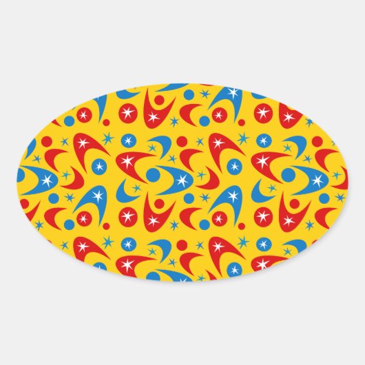 Sticker Ovale Boomerangs Rétro (Devant)