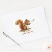 Sticker Ovale BORN TO GO CAMPING Fun Squirl Cute Animal quota (Enveloppe)