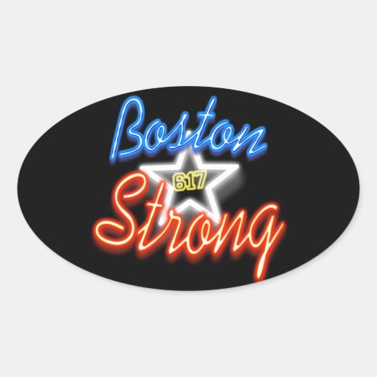 Sticker Ovale Boston forte et brillante (Devant)