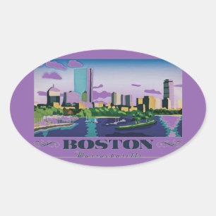 Sticker Ovale Boston, Massachusetts