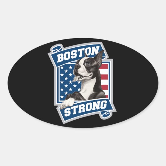 STICKER OVALE BOSTON STRONG TERRIER (Devant)