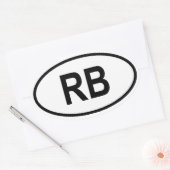 Sticker Ovale Botswana "RB" (Enveloppe)