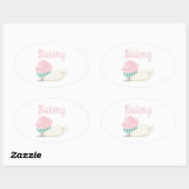 Sticker Ovale Boulangerie Cupcake (Feuille)