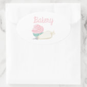 Sticker Ovale Boulangerie Cupcake (Sac)