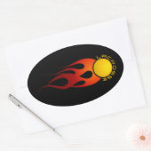 Sticker Ovale Boule de feu (Enveloppe)