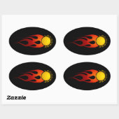 Sticker Ovale Boule de feu (Feuille)