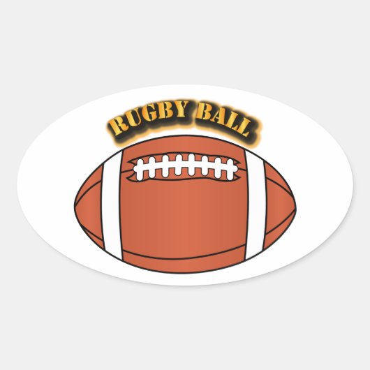Sticker Ovale Boule de rugby avec texte (Devant)