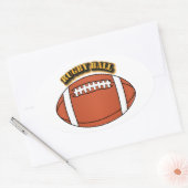 Sticker Ovale Boule de rugby avec texte (Enveloppe)